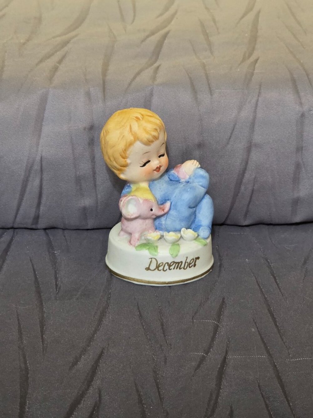 Vintage Napco December Baby with Elephant Figurine